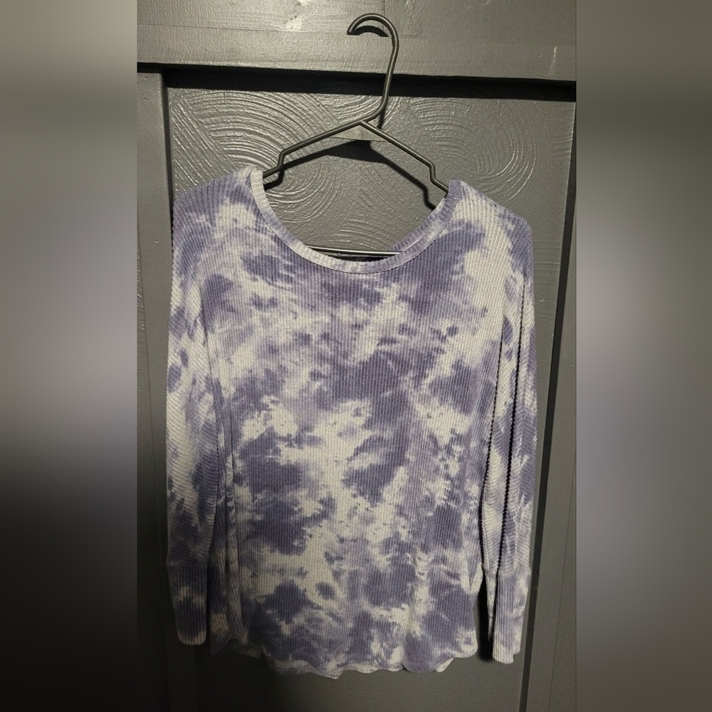 Market & Spruce Lavender Tie-Dye Scoop Neck Sweater